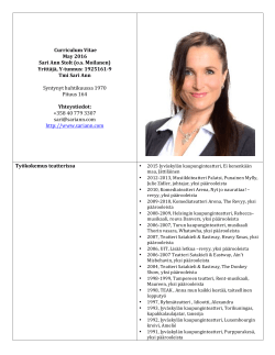 Curriculum Vitae - Sari Ann Annika