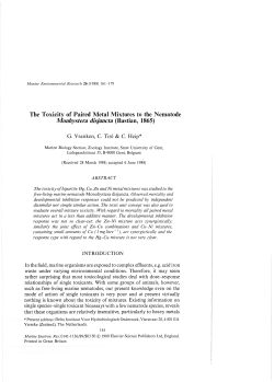 The Toxicity of Paired Metal Mixtures to the Nematode