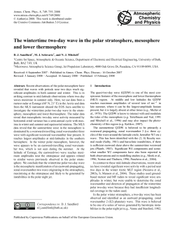 The wintertime two-day wave in the polar stratosphere, mesosphere