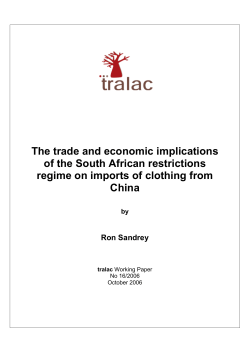 The trade and economic implications of the South African restrictions