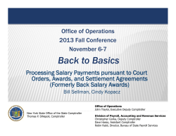 Back to Basics Back to Basics - Office of the State Comptroller