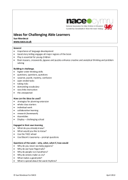 Ideas for Challenging Young Able Learners