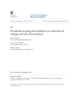 Desalination using electrodialysis as a function of voltage and salt