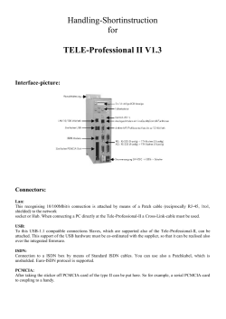 Short instruction TELE-PROFessional II worldwide use