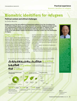 Biometric identifiers for refugees