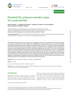 Elevated CO2 enhances aerobic scope of a coral