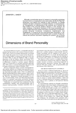 Dimensions of brand personality - Berkeley-Haas