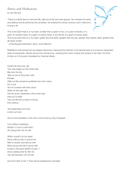 Poetry and Meditation