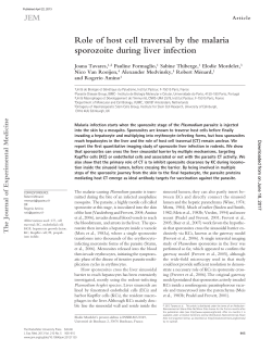 Role of host cell traversal by the malaria sporozoite during