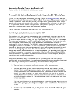 Measuring Gravity From a Moving Aircraft