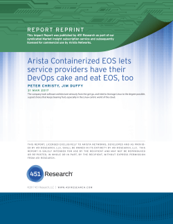 451 Research: Arista Containerized EOS lets service providers have