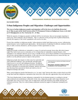 Urban Indigenous Peoples and Migration: Challenges and