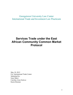 Services Trade under the East African Community Common Market