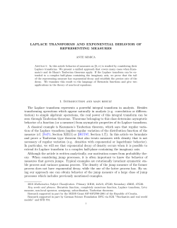 LAPLACE TRANSFORMS AND EXPONENTIAL BEHAVIOR OF