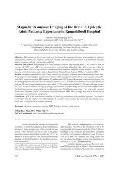 Magnetic Resonance Imaging of the Brain in Epileptic