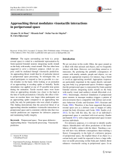 Approaching threat modulates visuotactile interactions