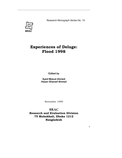 Experiences of Deluge: Flood 1998