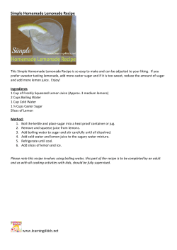 Simple Homemade Lemonade Recipe