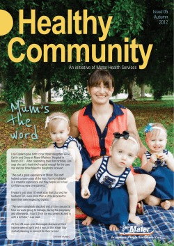 Issue 5&mdash;Autumn 2012 - Mater Health Services