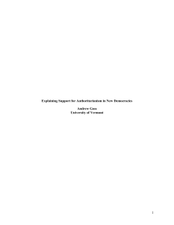 1 Explaining Support for Authoritarianism in New Democracies