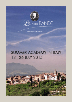 summer academy in italy 13 - 26 july 2015