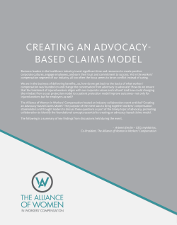Creating an advoCaCy- based Claims model