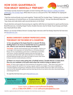 HOW DOES QUARTERBACK TOM BRADY MENTALLY PREPARE?