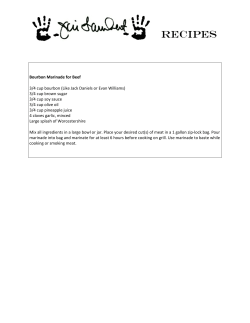 Bourbon Marinade for Beef 3/4 cup bourbon (Like Jack Daniels or