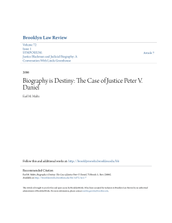 Biography is Destiny: The Case of Justice Peter V