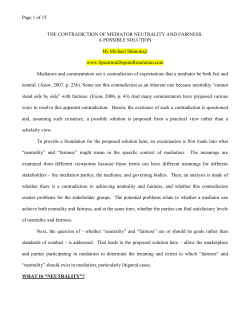 The Contradiction of Mediator Neutrality and Fairness