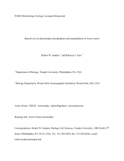 FEMS Microbiology Ecology Accepted Manuscript Bacterivory by