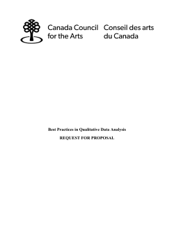 Best Practices in Qualitative Data Analysis REQUEST FOR