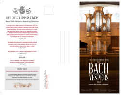 Bach.Vespers.Brochure.2015 - Music at The First Lutheran Church