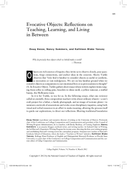 Evocative Objects: Reflections on Teaching, Learning, and Living in