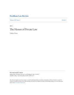 The Honor of Private Law - FLASH: The Fordham Law Archive of
