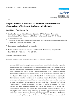 Impact of DEM Resolution on Puddle Characterization: Comparison