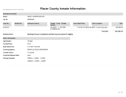 Placer County Inmate Information - Sheriff-Coroner