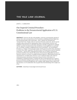 Our Imperial Criminal Procedure: Problems in the Extraterritorial