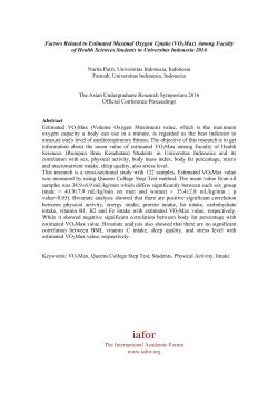 Factors Related to Estimated Maximal Oxygen Uptake (VO2Max