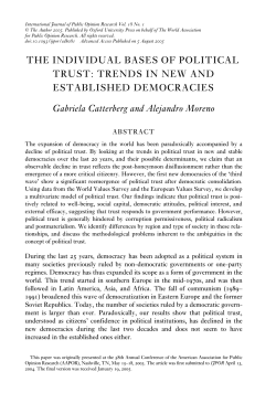 THE INDIVIDUAL BASES OF POLITICAL TRUST