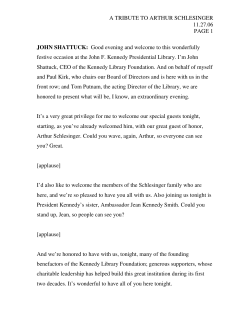 A Tribute to Arthur Schlesinger