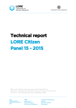 Technical report LORE Citizen Panel 15