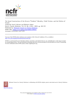 The Social Construction of the Divorce "Problem": Morality, Child