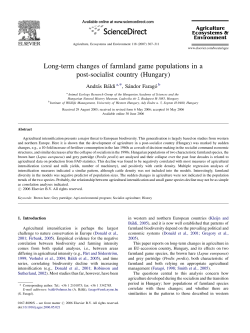 Long-term changes of farmland game populations in a post