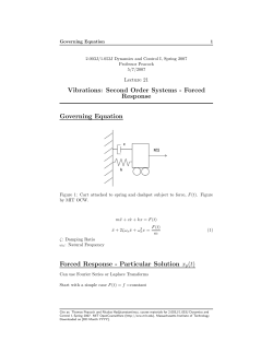 Forced Response Governing Equation Forced Response