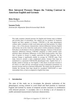 How Intraoral Pressure Shapes the Voicing Contrast in