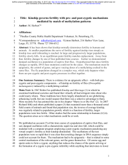 Kinship Governs Fertility With Pre- And Post-Zygotic