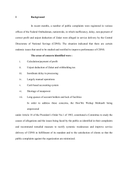 I Background In recent months, a number of public complaints were