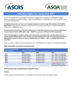 EHR/Meaningful Use Guide 2015-2017