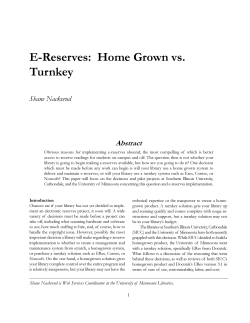 Implementing E-reserves: Home